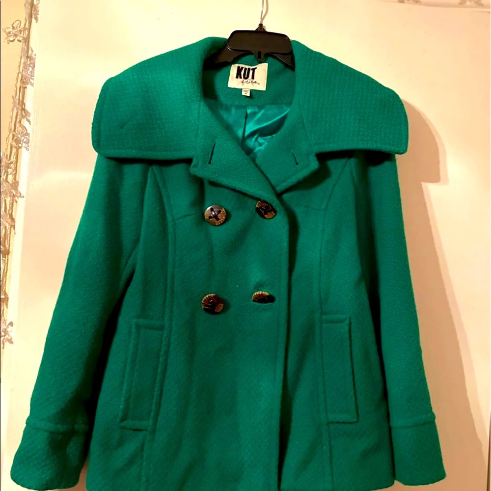 Emerald green pea coat